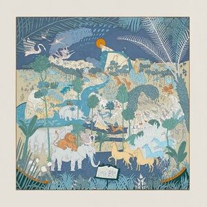 Hermès Carré 90 Le Carnaval des Animaux Carnival of the Animals Scarf Silk
